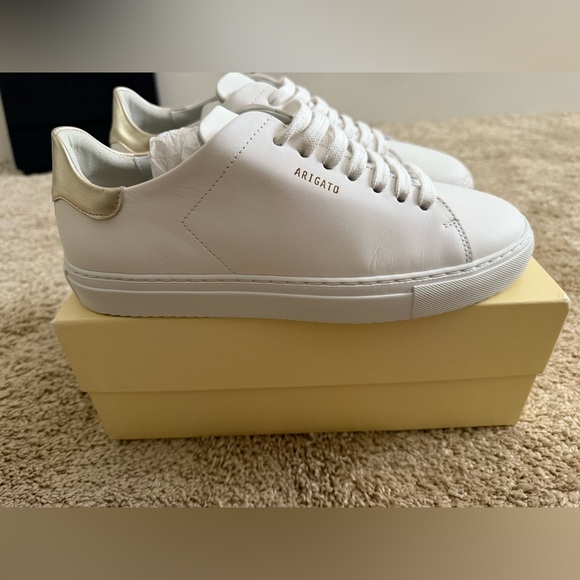 Axel Arigato White/Gold Leather Sneakers - Picture 4 of 8